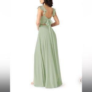 COPY - Azazie Everett DUSTY SAGE A-Line Ruched Chiffon Floor-Length Formal Dres…